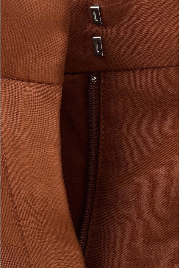 Mango straight low waist broek met linnen koper - Foto 2