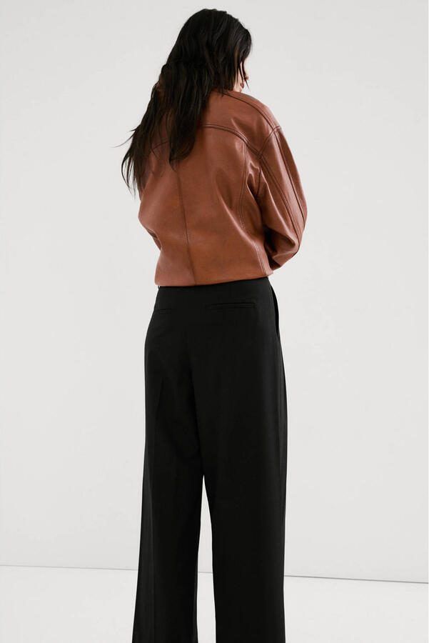 Mango straight low waist broek zwart - Foto 3