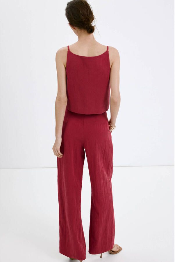Mango straight regular waist broek rood - Foto 2