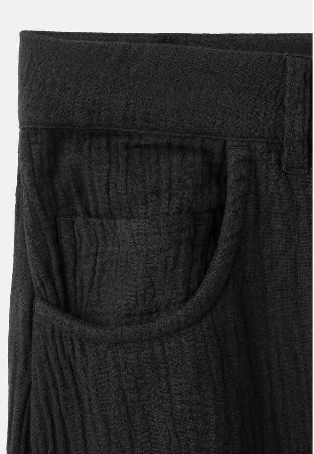 Mango straight regular waist broek zwart - Foto 2