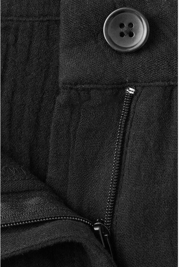 Mango straight regular waist broek zwart - Foto 3