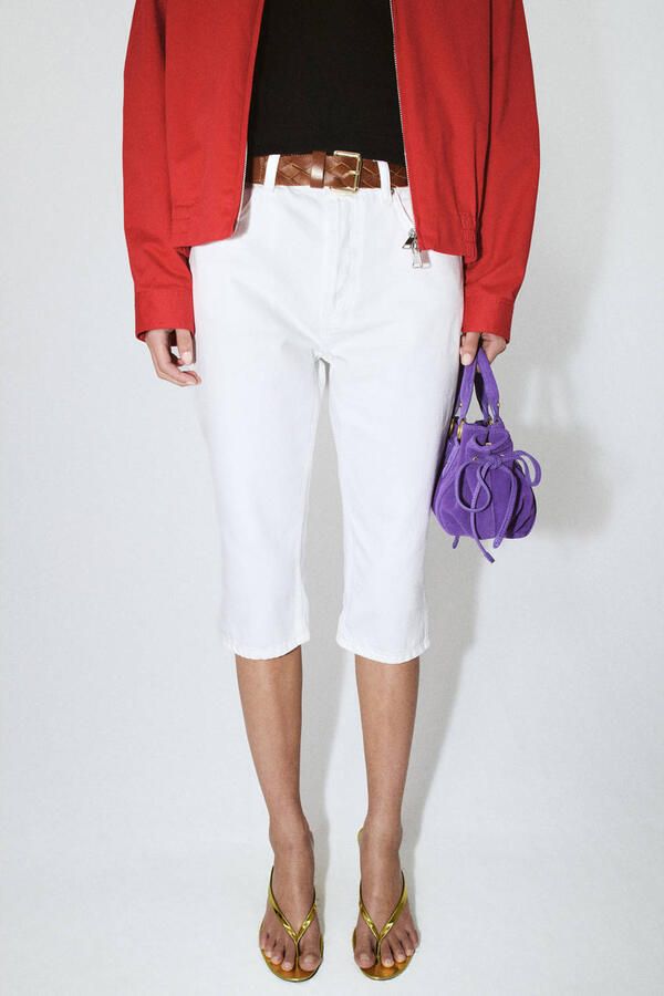 Mango straight regular waist capri wit