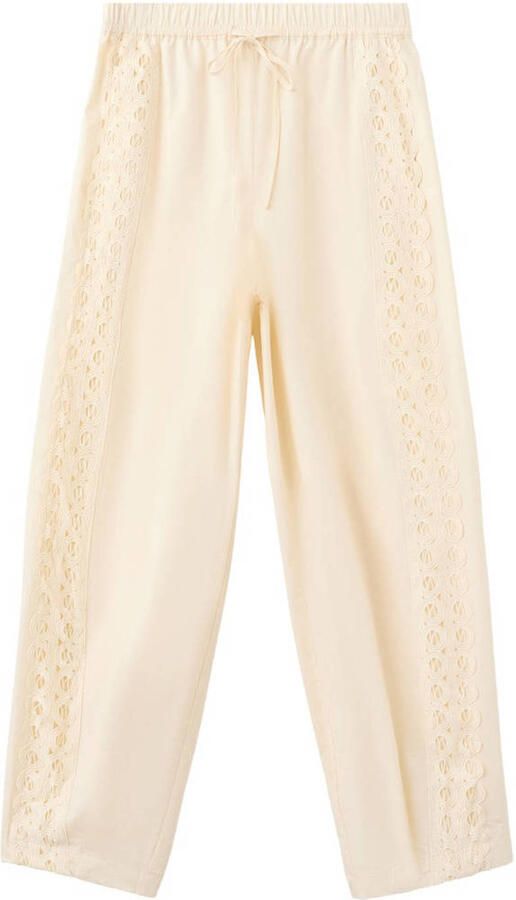 Mango straight regular waist casual broek beige