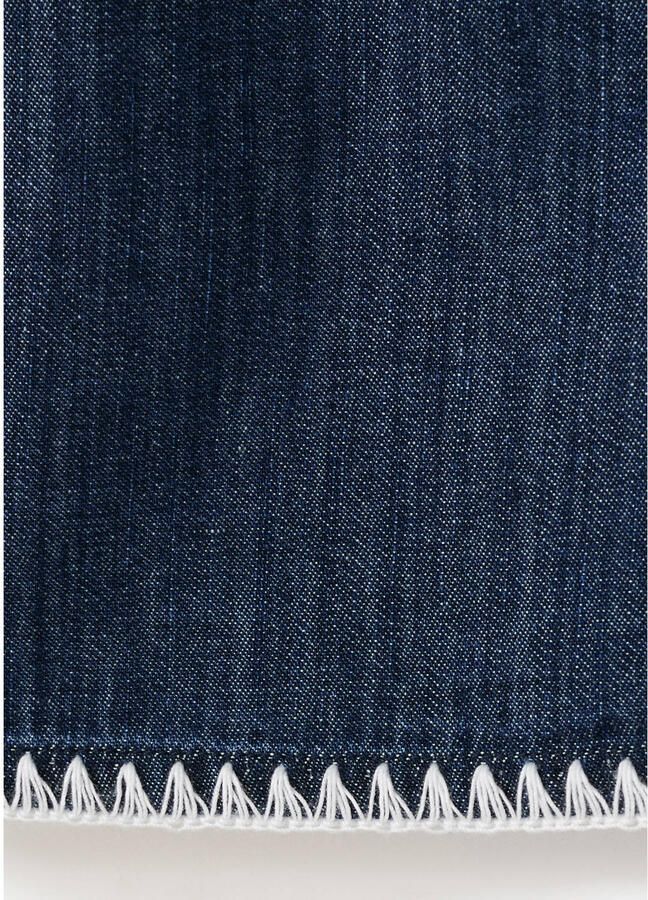 Mango straight regular waist casual short dark blue denim