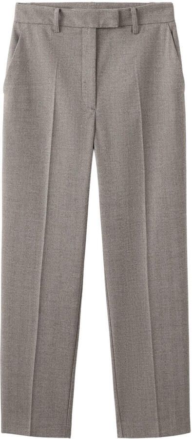 Mango straight regular waist pantalon grijs - Foto 3