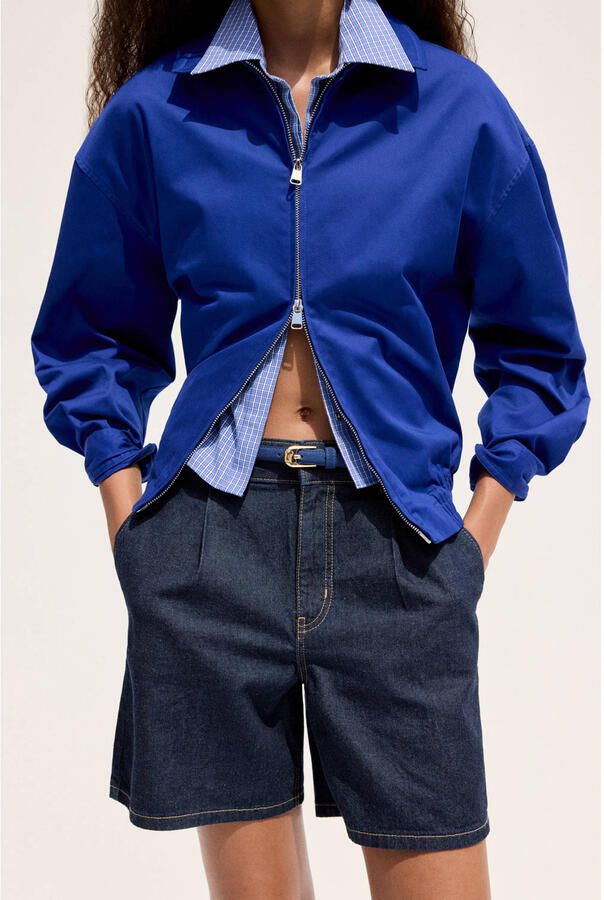 Mango suede riem blauw