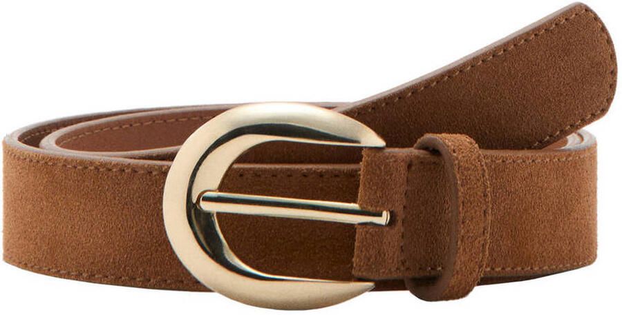 Mango suede riem bruin