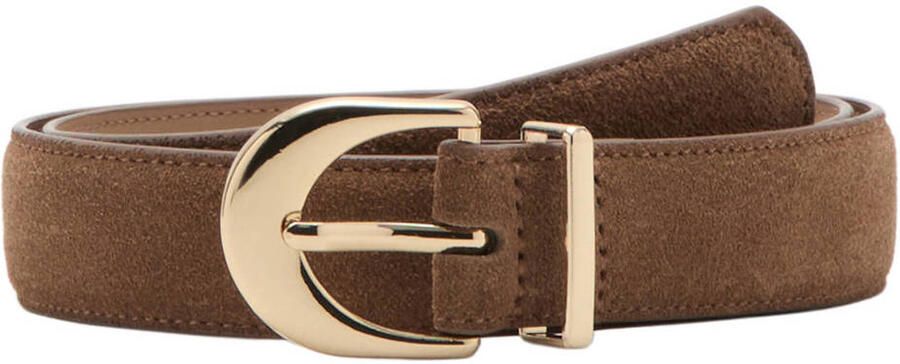 Mango suede riem bruin