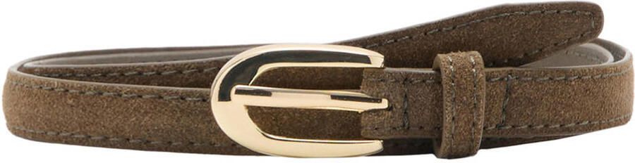 Mango suede riem bruin