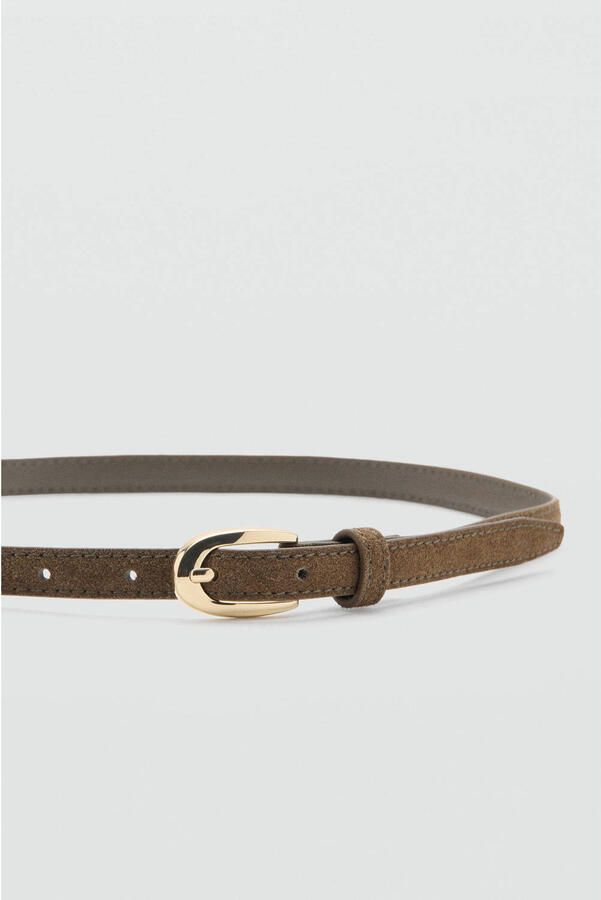 Mango suede riem bruin - Foto 2