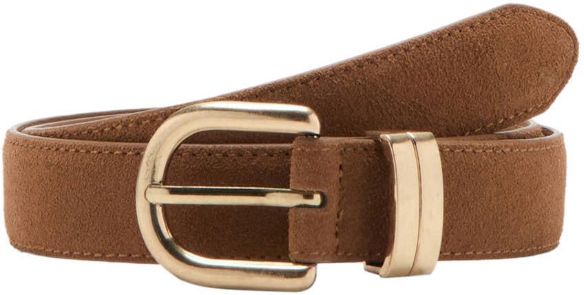 Mango suede riem bruin