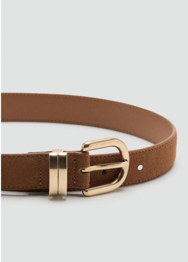 Mango suede riem bruin - Foto 2
