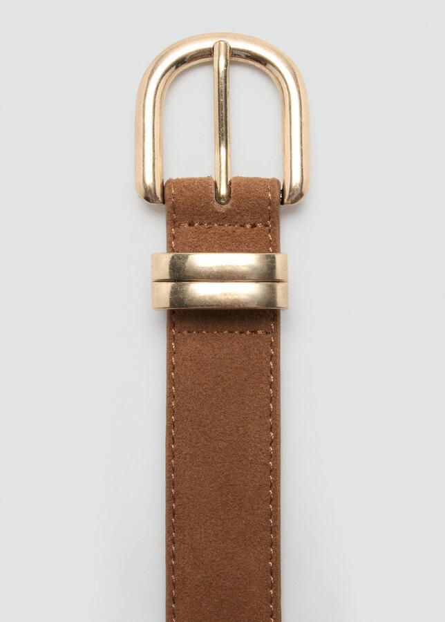 Mango suede riem bruin - Foto 3