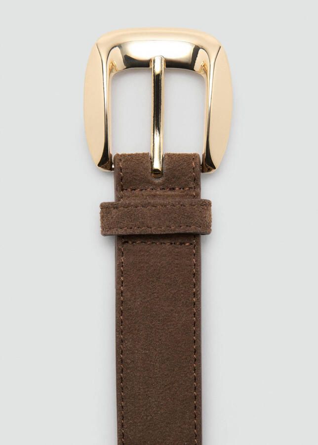 Mango suede riem bruin - Foto 3