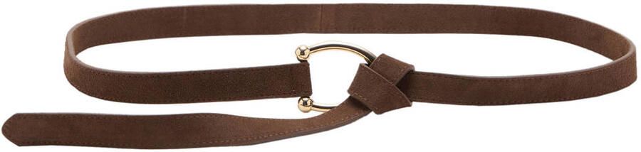 Mango suede riem bruin