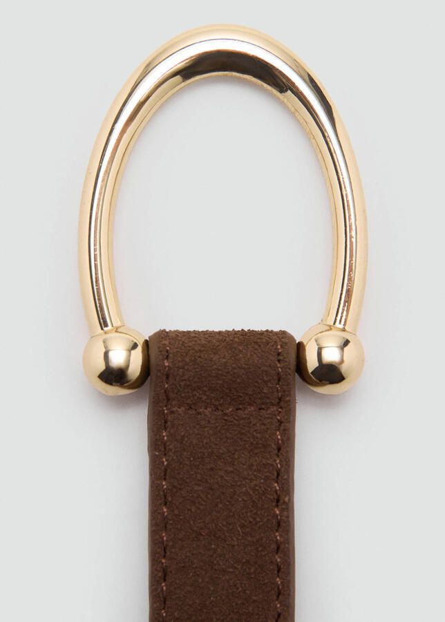Mango suede riem bruin - Foto 3