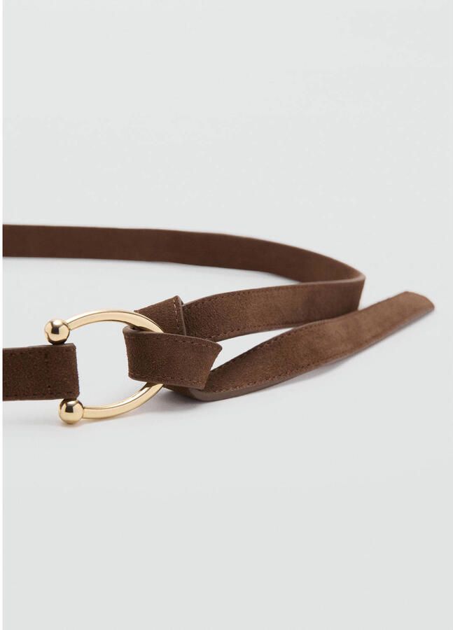 Mango suede riem bruin - Foto 2