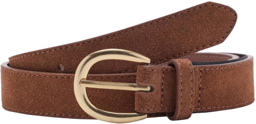 Mango suède riem cognac