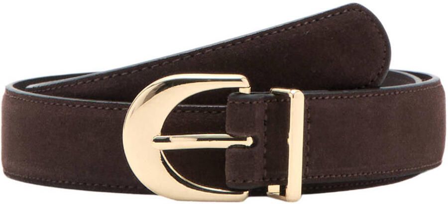 Mango suede riem donkerbruin