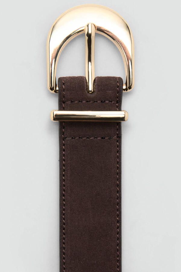 Mango suede riem donkerbruin - Foto 3