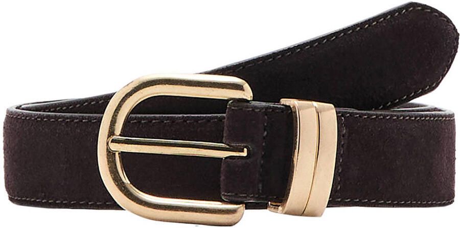 Mango suede riem donkerbruin