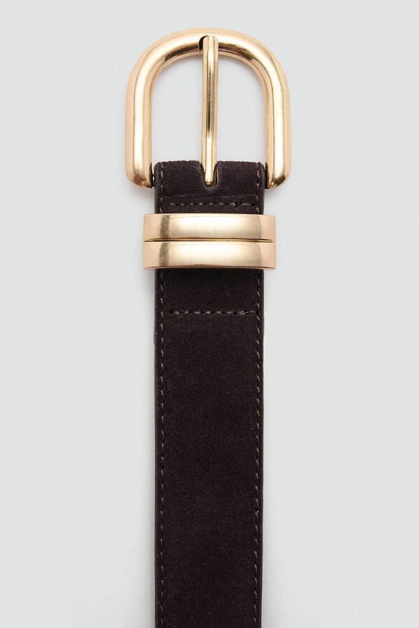 Mango suede riem donkerbruin - Foto 2