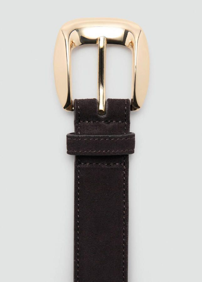 Mango suede riem donkerbruin - Foto 3