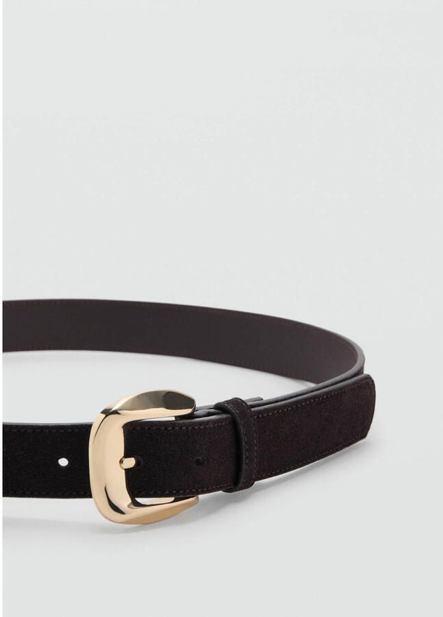 Mango suede riem donkerbruin - Foto 2