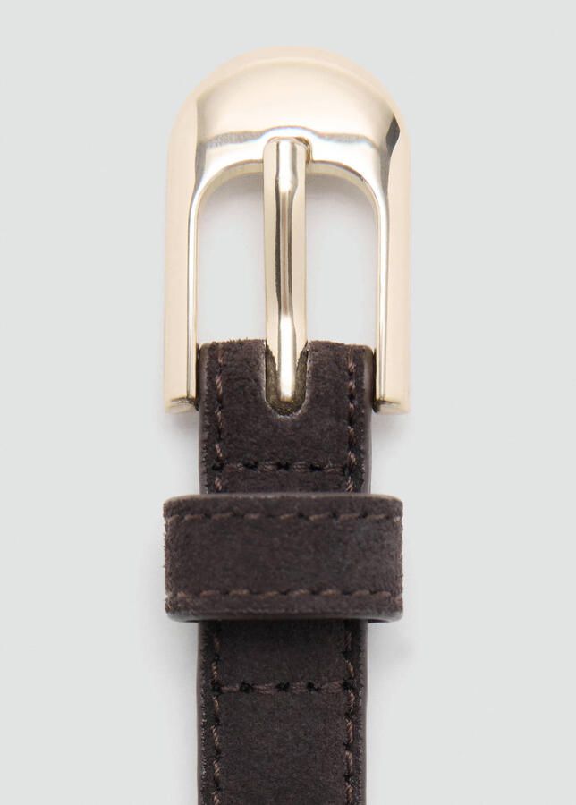 Mango suede riem donkerbruin - Foto 2