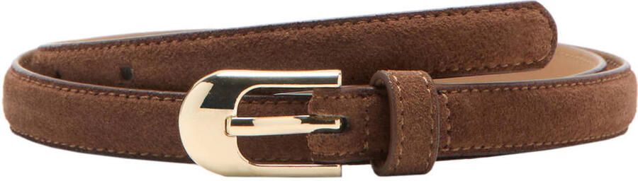 Mango suede riem donkerbruin