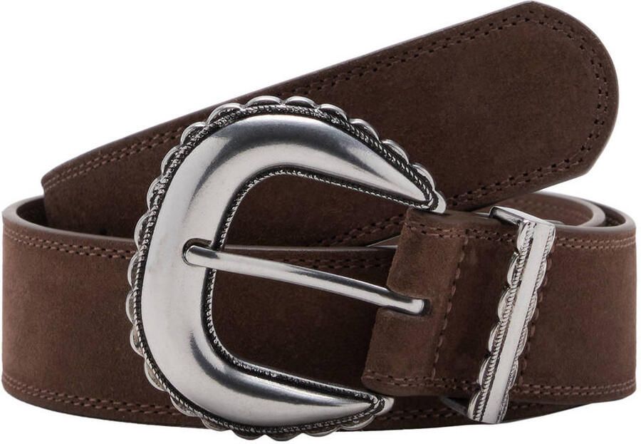 Mango suede riem donkerbruin