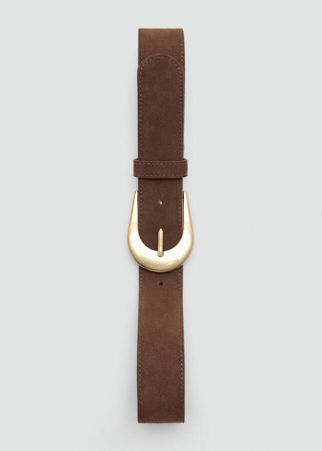 Mango suede riem donkerbruin - Foto 2