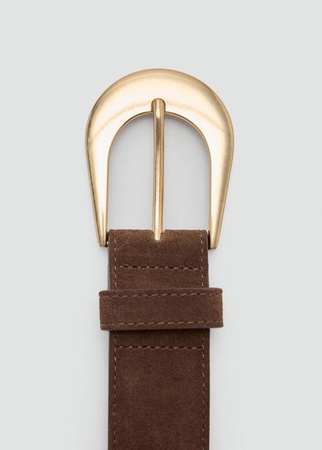 Mango suede riem donkerbruin - Foto 3