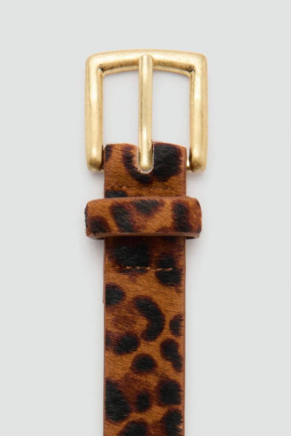 Mango suede riem met panterprint bruin - Foto 3