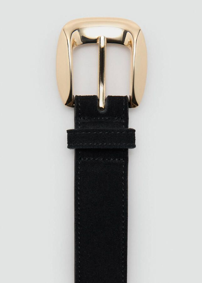 Mango suede riem zwart - Foto 2