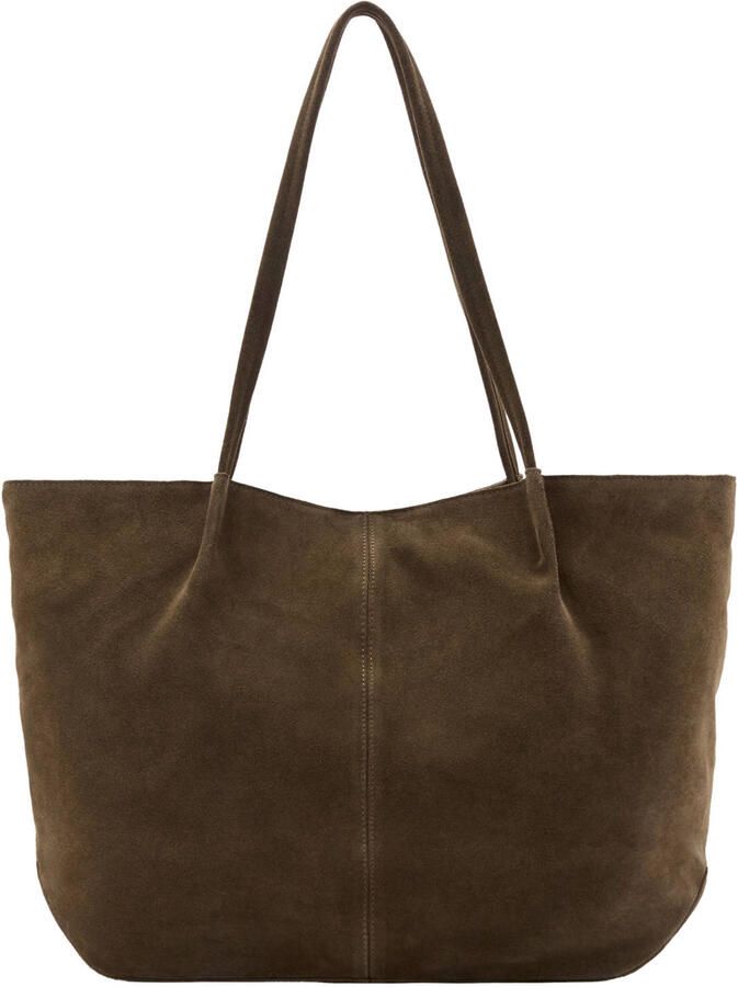 Mango suede shopper bruin