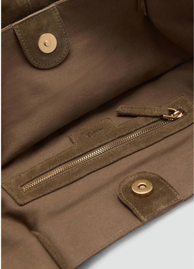 Mango suede shopper bruin - Foto 2