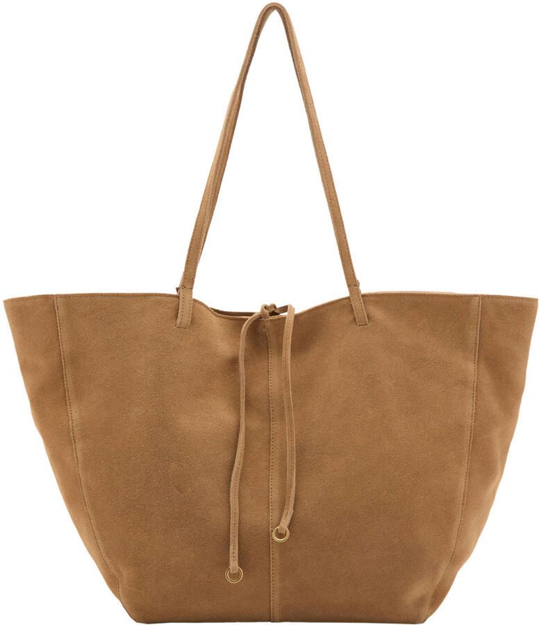 Mango suede shopper cognac