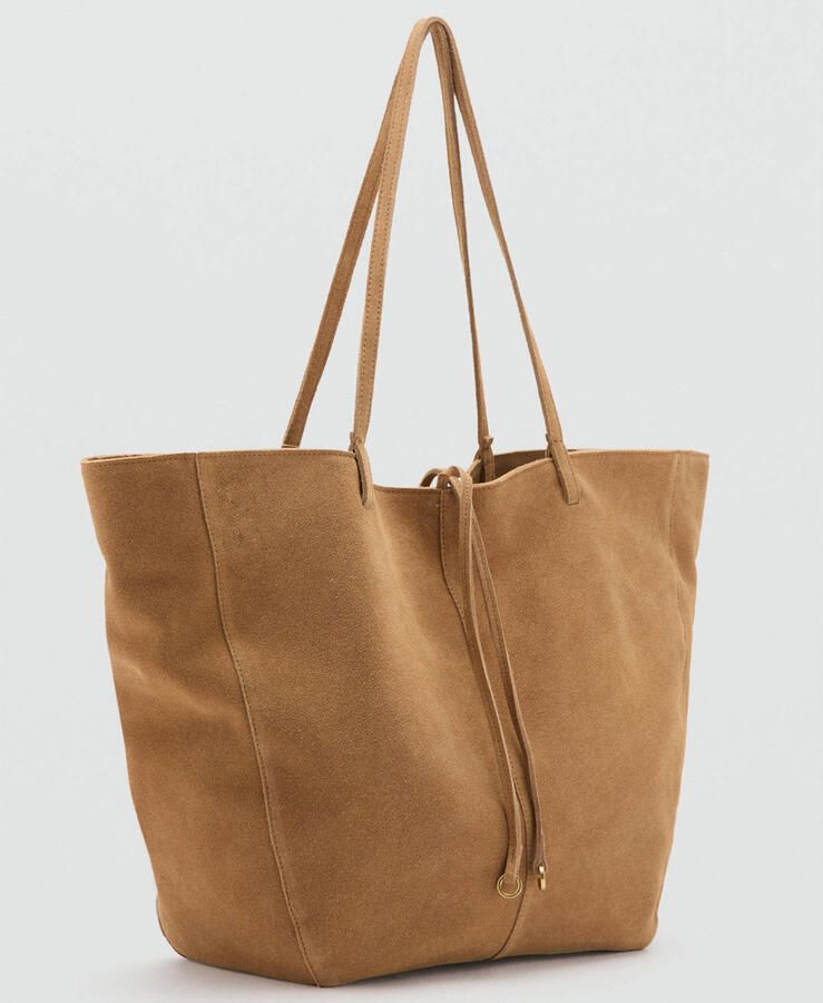 Mango suede shopper cognac - Foto 3