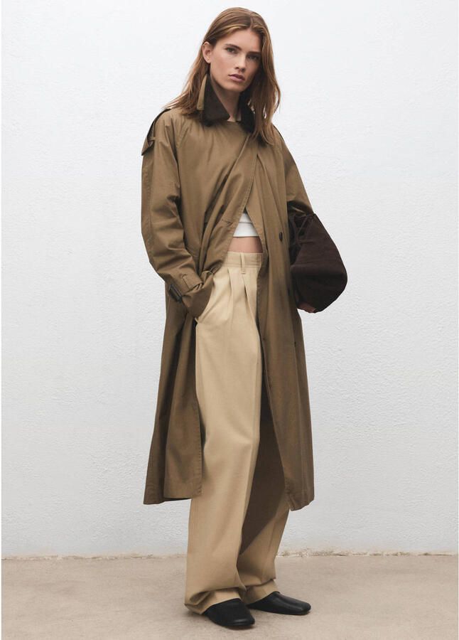 Mango suede shopper donkerbruin - Foto 3