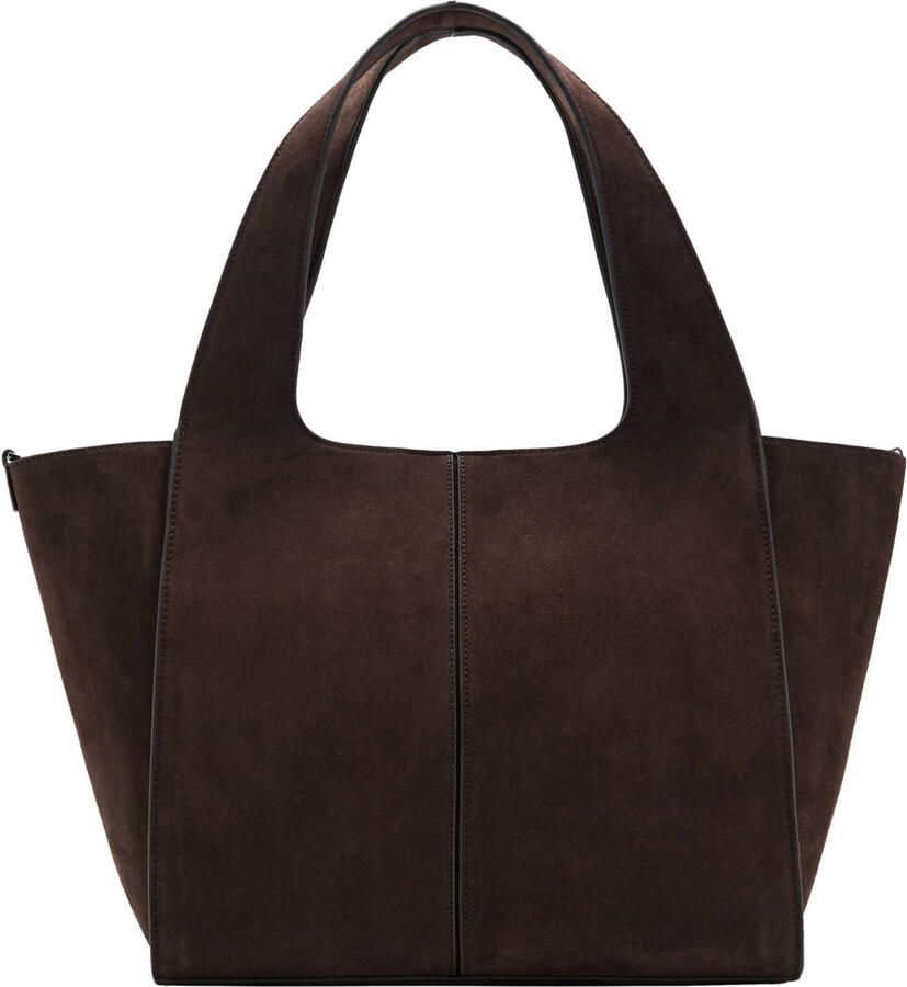 Mango suede shopper donkerbruin