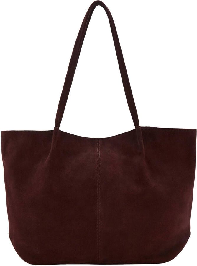 Mango suede shopper donkerrood