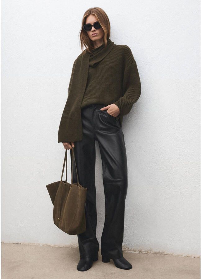 Mango suede shopper kaki