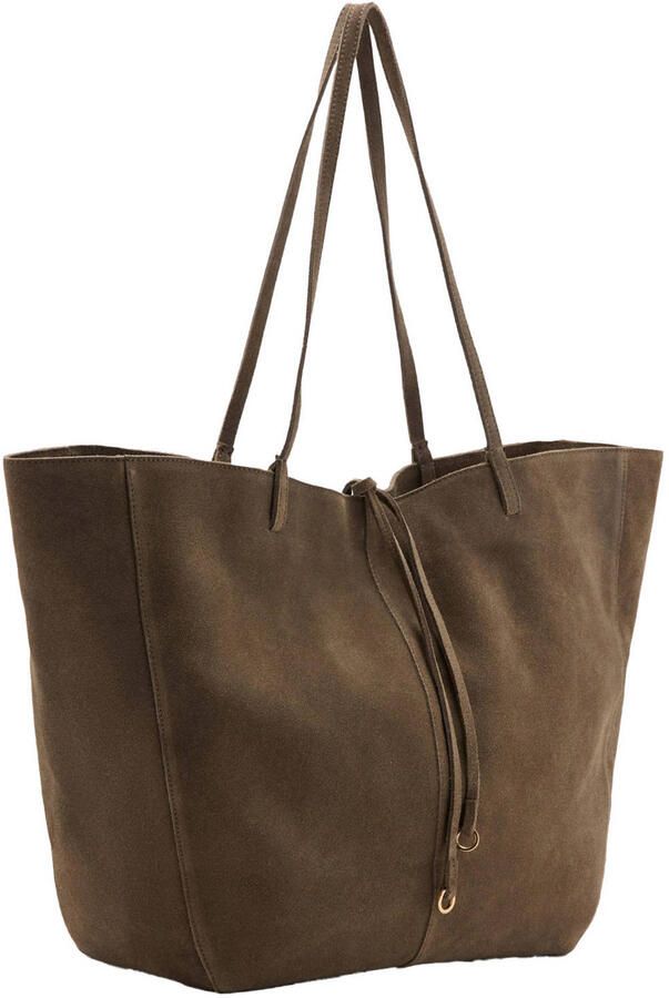 Mango suede shopper kaki - Foto 3