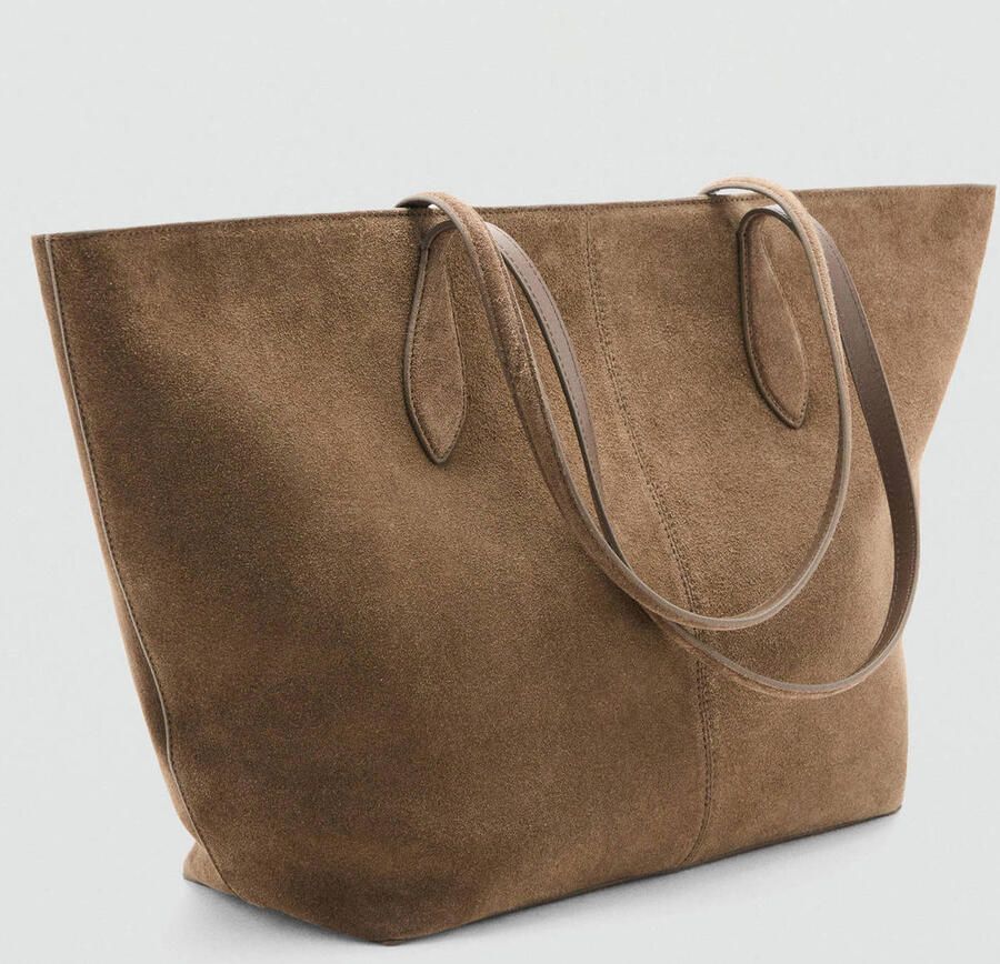 Mango suede shopper taupe - Foto 2