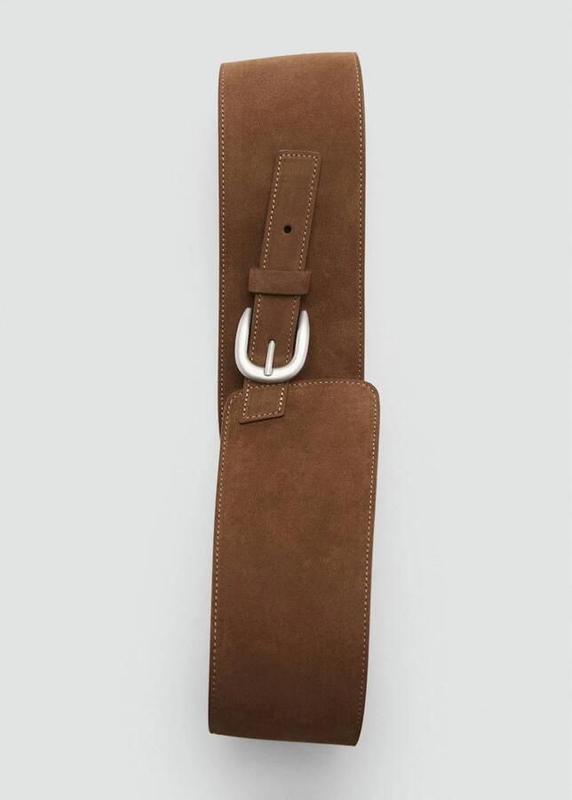 Mango suede tailleriem bruin - Foto 3