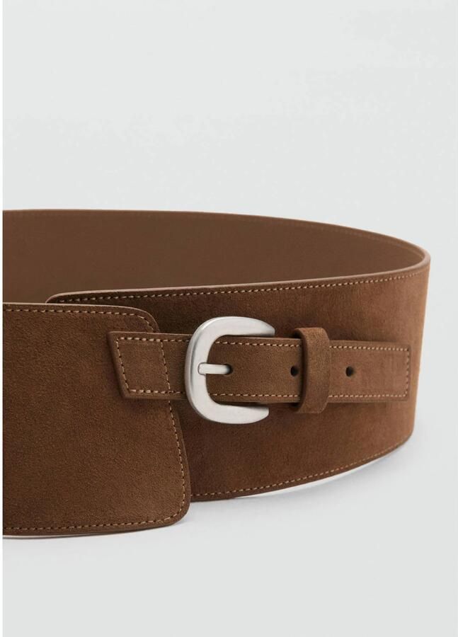 Mango suede tailleriem bruin - Foto 2