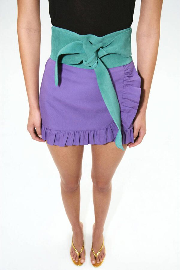 Mango suede tailleriem groen