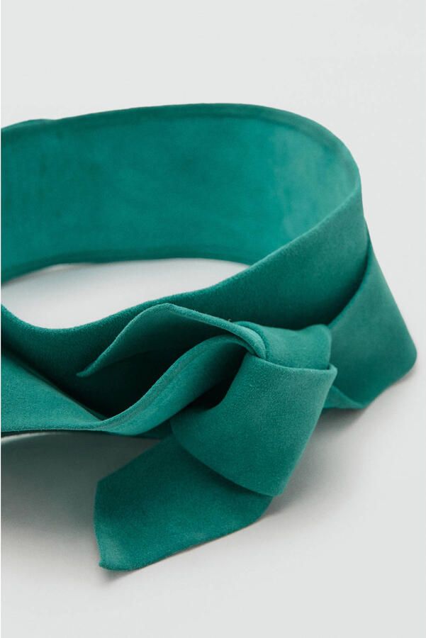 Mango suede tailleriem groen - Foto 2