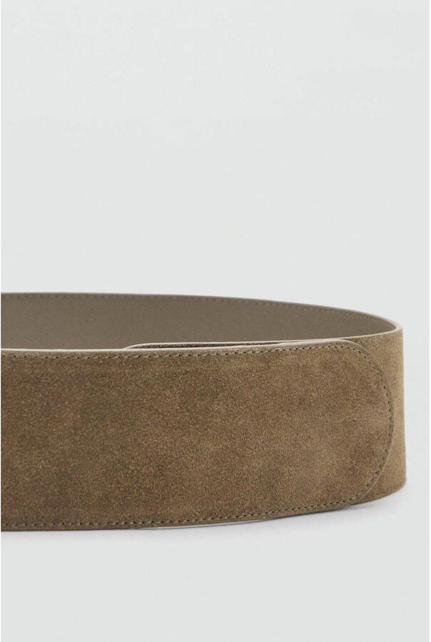 Mango suede tailleriem kaki - Foto 2